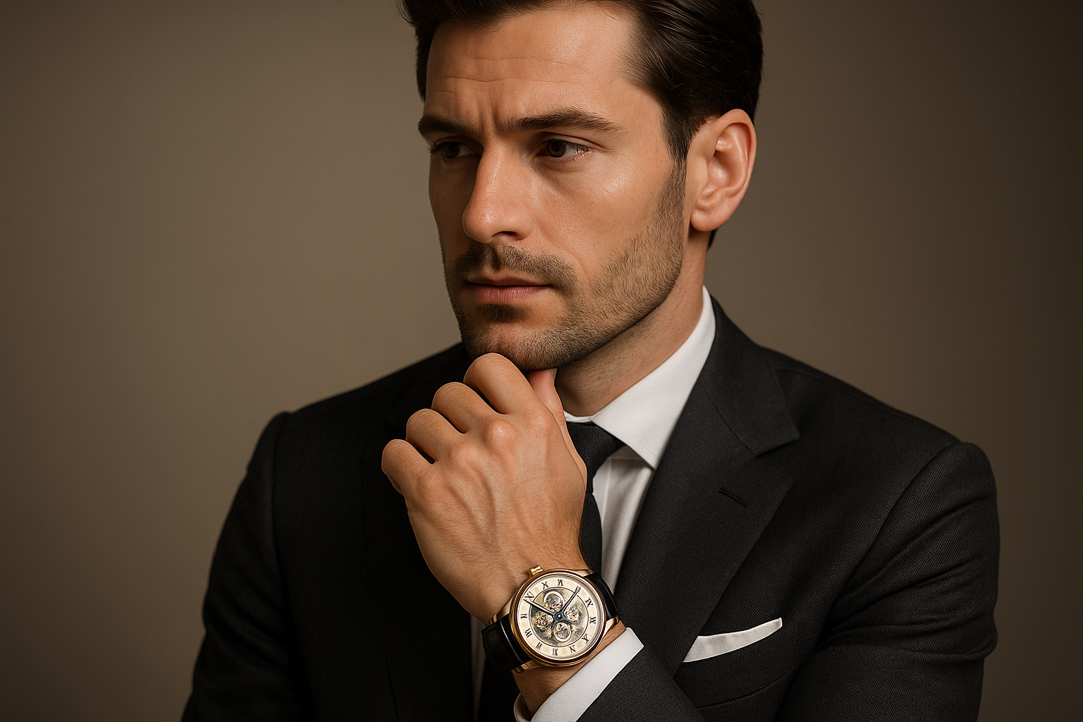 Image classe un homme portant un montre de luxe